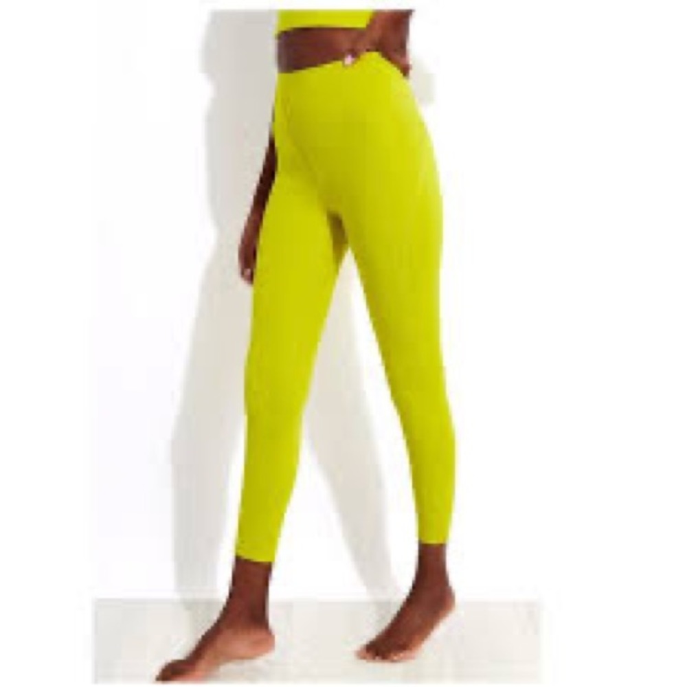 NWOT Girlfriend Collective High Waisted Ankle Length Neon Leggings Sustainable